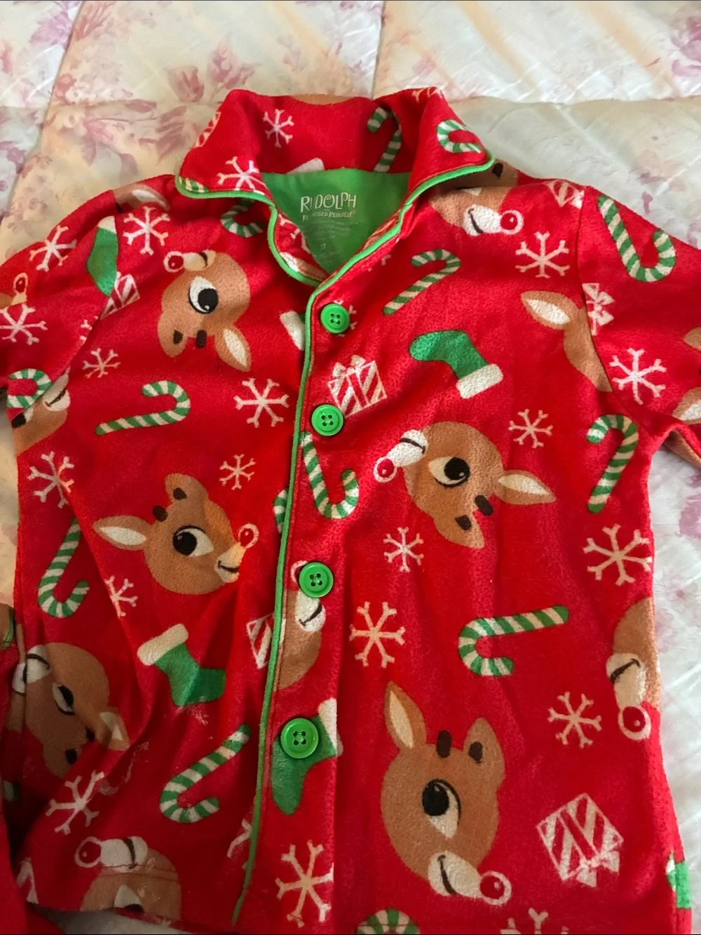 Toddker's Red Reindeer Holiday Flannel Pajama Set